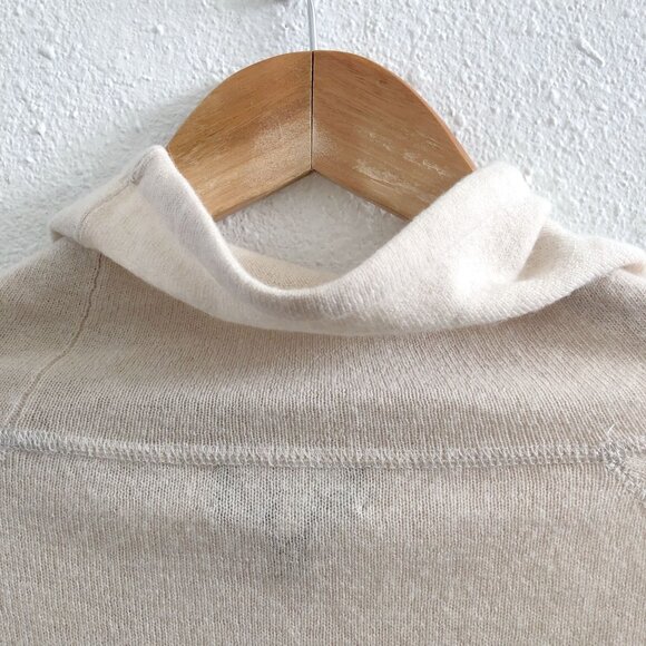 IBEX 3/4 Sleeves Lambswool/ Cashmere Blend Cowl Neck Sweater Medium Size - Picture 3 of 9